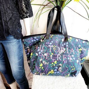 PINK Victoria's Secret floral canvas weekender bag